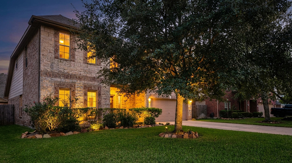 Landscape lighting installation in Baytown, TX