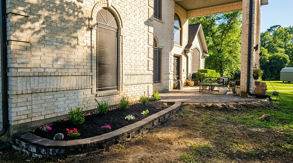 Landscaping and hardscaping project in Baytown, TX
